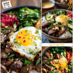 Asian Cooking Made Easy: Korean Steak Dinner Bowls 5 Korean steak dinner bowl with rice and spicy creamy sauce styled for an Asian cooking theme.