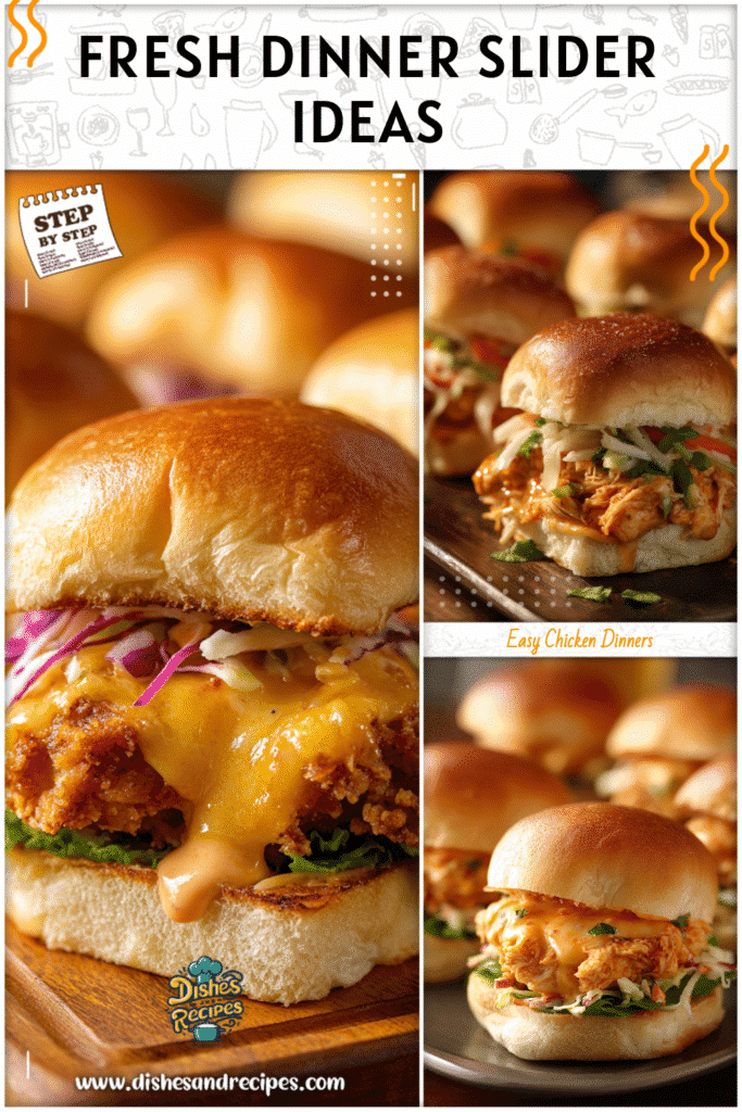 Home 29 Delicious baked bang bang chicken sliders with melted cheese and sauce served on fresh rolls.