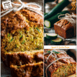 Canned zucchini bread baked loaf wrapped with twine and sliced