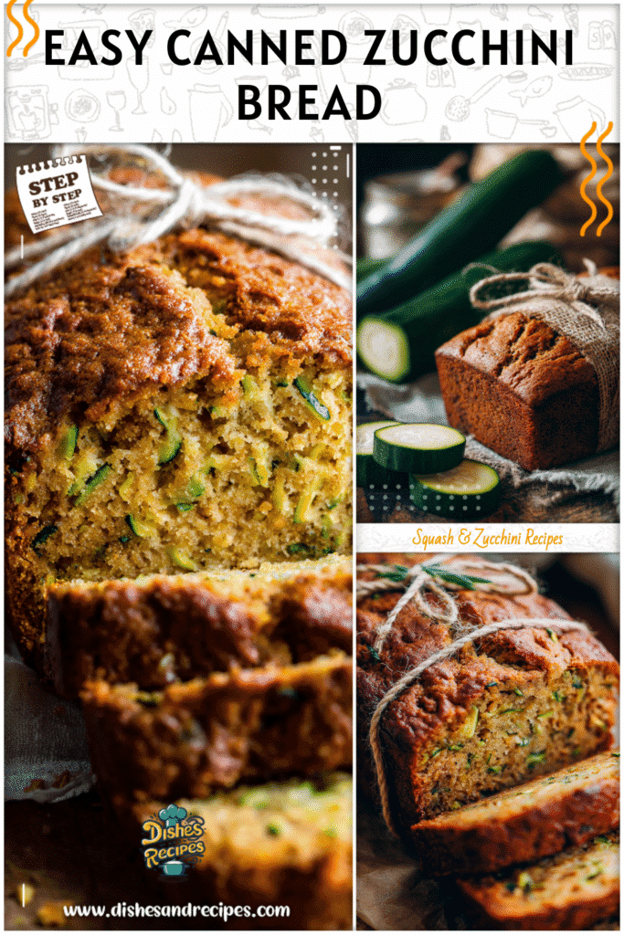 Home 16 Canned zucchini bread baked loaf wrapped with twine and sliced