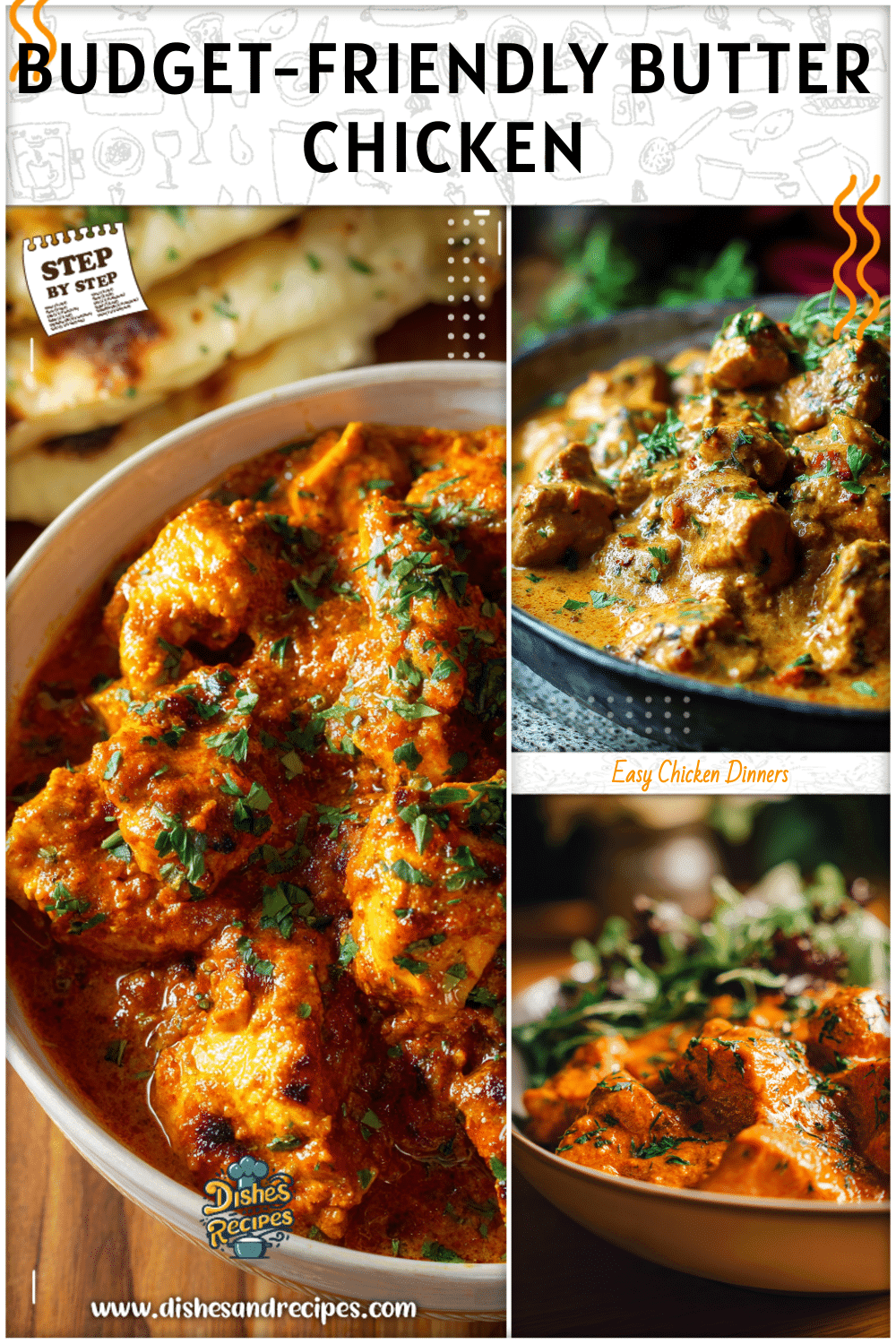 Serving bowl with buttery chicken and herbs, an ideal Cheap Easy Meals For 2 option.