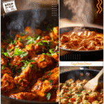 Skillet with steaming Quick And Easy Butter Chicken perfect for Cheap And Easy Summer Dinner Ideas.