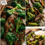 Chinese Beef and Broccoli One Pan Dinner 5 One pan Chinese beef and broccoli stir fry served with rice for a healthy dinner.