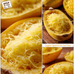 Cooking Spaghetti Squash Whole: Step-by-Step Guide 5 Whole roasted spaghetti squash cut open to reveal strands perfect for cooking spaghetti squash.