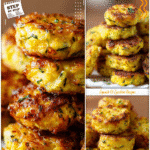 Golden baked yellow squash tots stacked on a plate as tasty squash bites for a light appetizer