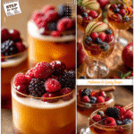 Elegant Poisoned Apple Cider for Fancy Fall Cocktails 5 Elegant glasses of poisoned apple cider with stacked berries as fancy fall cocktails