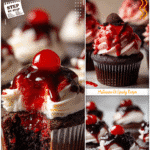 Halloween Cupcakes decorated with a bloody bite effect and styled as chilling Vampire Cupcakes.