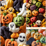 Halloween party platter filled with Halloween shaped food and kid friendly finger snacks