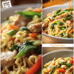 Healthy Chicken Roman Noodles Dinner 5 Healthy chicken roman noodles bowl with vegetables and a light stir fry sauce