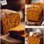 Moist Pumpkin Bread Made With Butter 5 Close-up of moist pumpkin bread made with butter sitting on a rustic cutting board