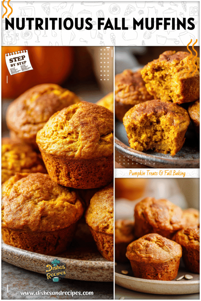 Pumpkin muffins made with Greek yogurt topped with cinnamon on a rustic plate.