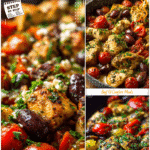 Quick Mediterranean Chicken Skillet | 5 Ingredient Dinner Idea 5 Mediterranean chicken skillet styled for Easy Dinner Recipes 5 Ingredients with fresh herbs and tomatoes.