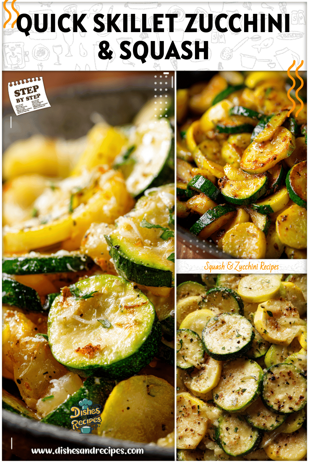 Golden zucchini and squash slices sautéed with parmesan for a rustic side dish.