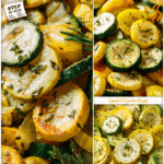 Simple Summer Squash and Zucchini Medley 5 Bright medley of summer squash and zucchini slices baked with herbs for a healthy summer side dish.