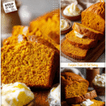 Super Moist Pumpkin Bread Recipe to Bake This Fall 5 Golden loaf of super moist pumpkin bread sliced on a wooden board with butter spread beside it