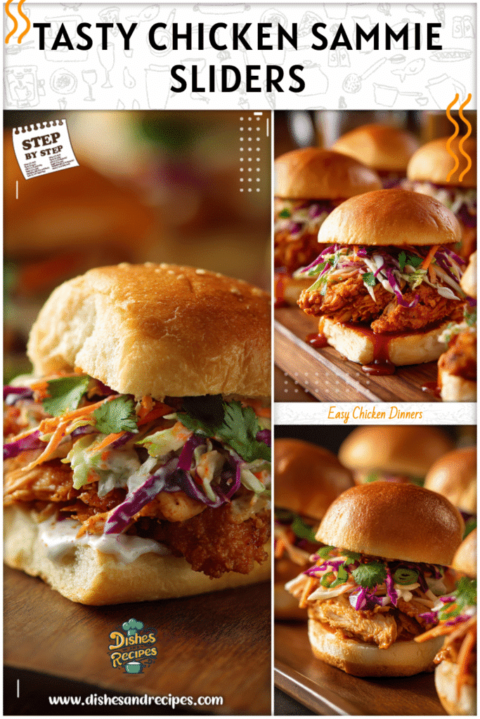 Crispy chicken sammie sliders with fresh toppings and sauce for dinner ideas new recipes.