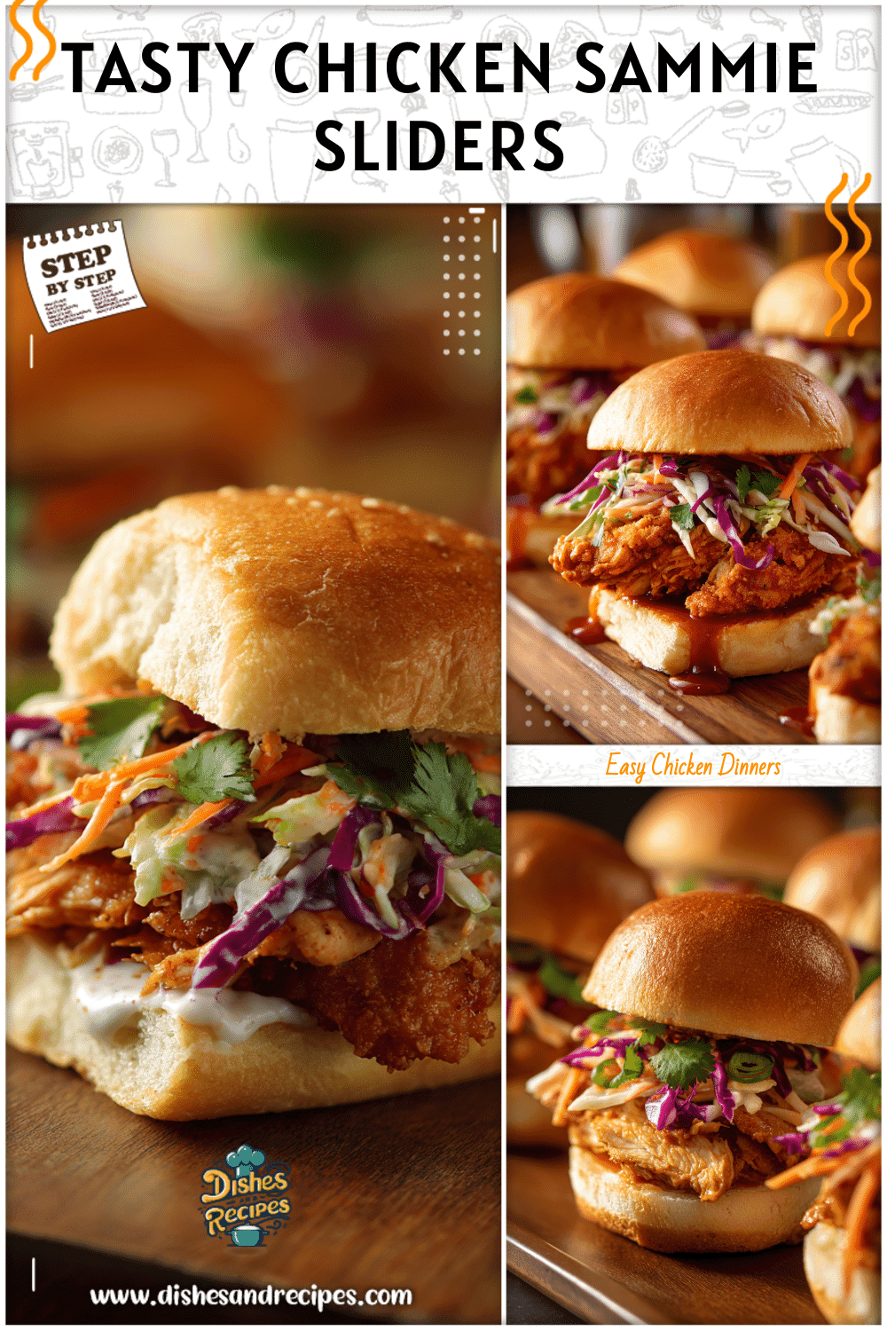 Crispy chicken sammie sliders with fresh toppings and sauce for dinner ideas new recipes.