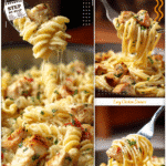 Yummy Garlic Chicken Pasta For Busy Nights 5 Fork twirling creamy garlic chicken pasta with chunks of chicken for a Yummy Dinner Recipes Easy idea.