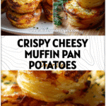 Best Potato Stacks Recipe! Savoury Muffin Pan Potatoes for Parties 5 Golden stack potato stacks baked in a muffin pan, crispy Cheesy Potato Slices perfect for party appetizers.
