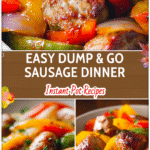 Tender Crockpot Italian Sausage with colorful peppers and onions in a cozy slow cooker meal.
