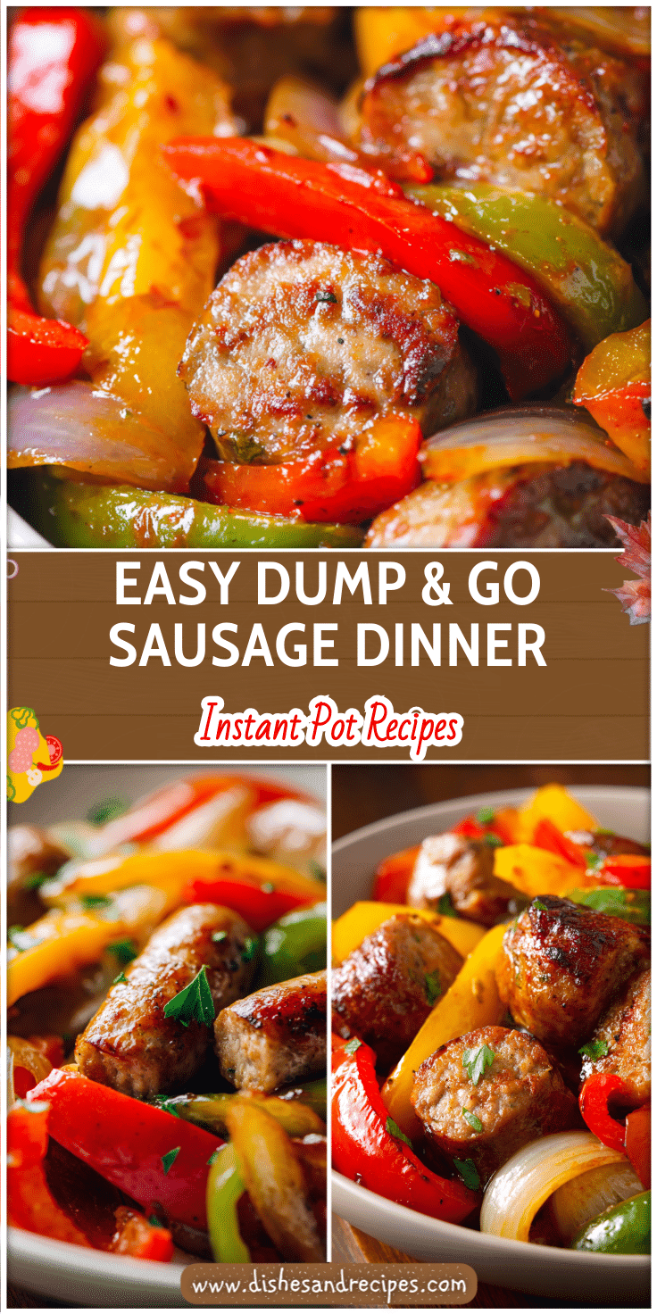 Tender Crockpot Italian Sausage with colorful peppers and onions in a cozy slow cooker meal.