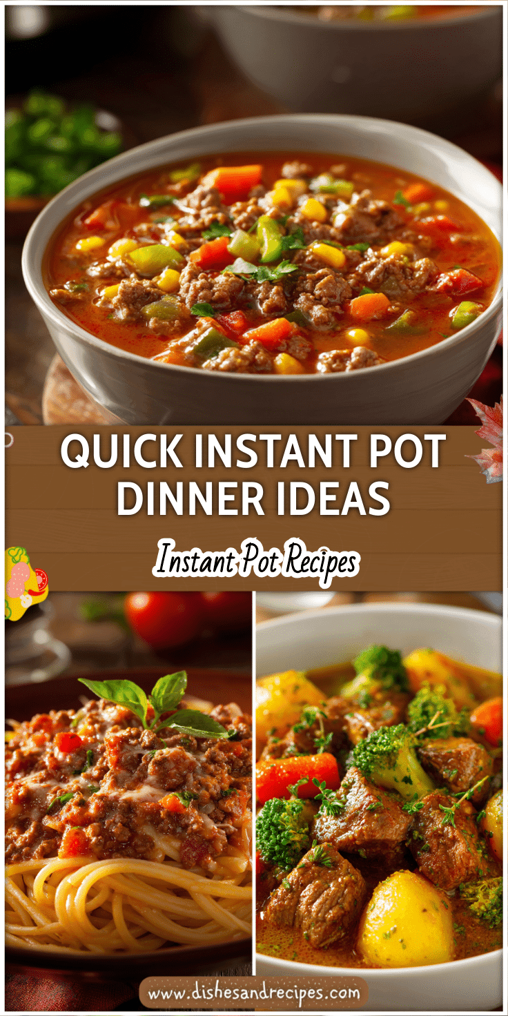 Delicious Instant Pot one pot meals served warmly on a dinner table for an easy evening meal.