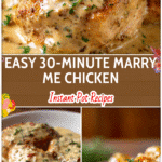 Creamy Marry Me Chicken served on a plate with sauce and herbs made in an Instant Pot Dinner style.