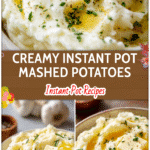 Creamy Easy Instant Pot Mashed Potatoes served in a bowl with butter and herbs as a Thanksgiving side dish.