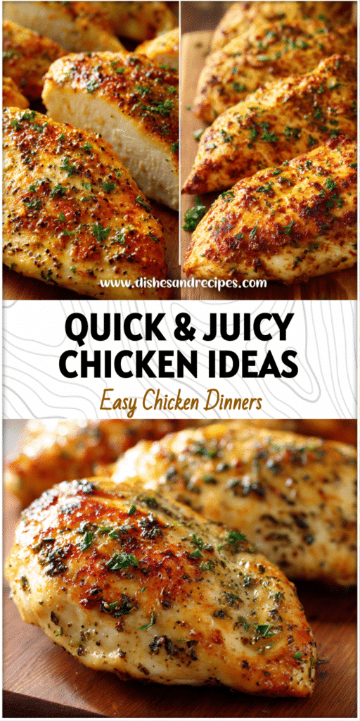 Home 31 Platter of juicy chicken breasts ready for serving made with Fast Baked Chicken Recipes.