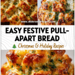 Golden brown Christmas Tree Pull Apart Bread made with pizza dough shaped like a festive tree and topped with herbs.