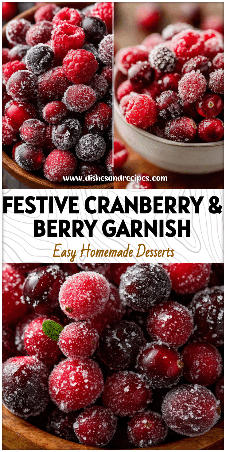 Festive Sugared Cranberries and Raspberry Garnish Ideas
