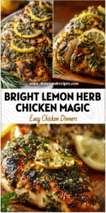 Tender herb marinated lemon chicken breasts with a golden sear and fresh lemon zest on top.