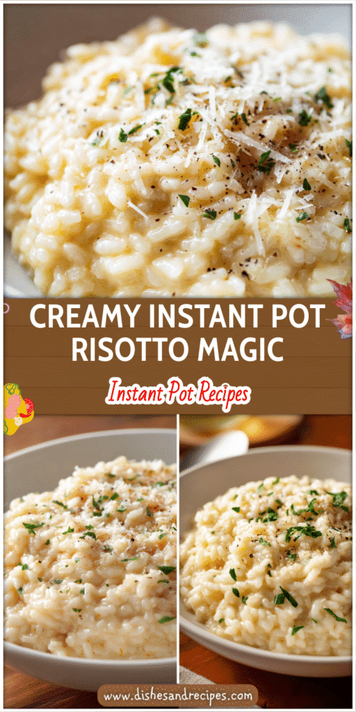Creamy Instant Pot Risotto With Parmesan And White Wine served in a white bowl topped with herbs.