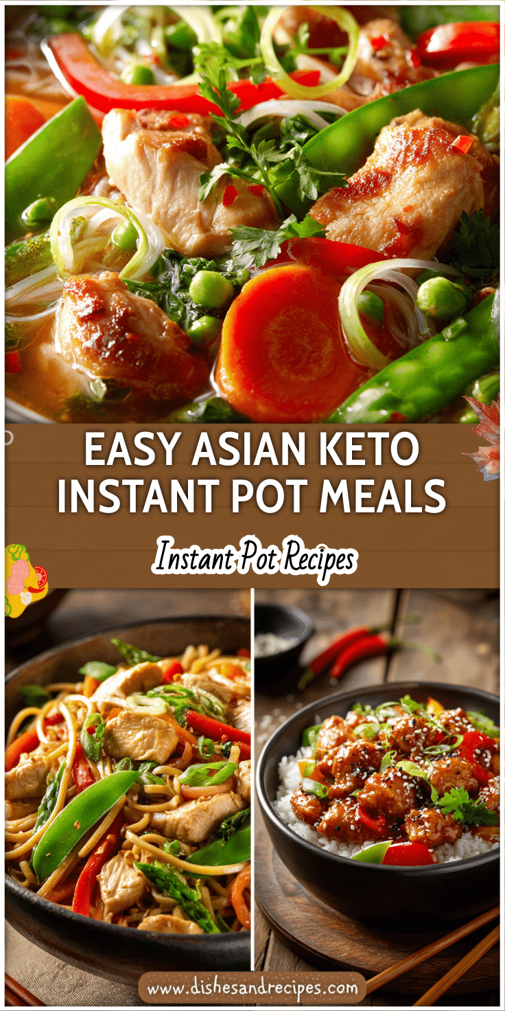 Colorful Asian Keto Instant Pot bowl with vegetables, chicken, and low carb sauce served fresh.