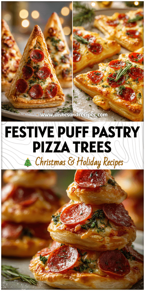 Puff Pastry Christmas Tree Pizzas for a Festive Dinner
