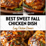 Sweet Apple Cider Baked Chicken: Best Fall Food Recipes to Try 5 Crispy oven-baked apple cider chicken served on a rustic plate with herbs and fall produce.