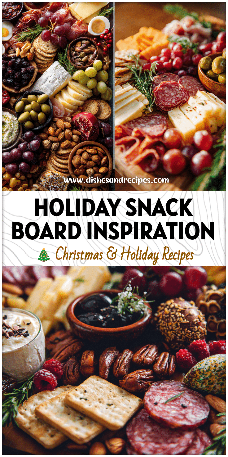 Christmas Party charcuterie board featuring festive treats, fruits, and Xmas Food appetizers.