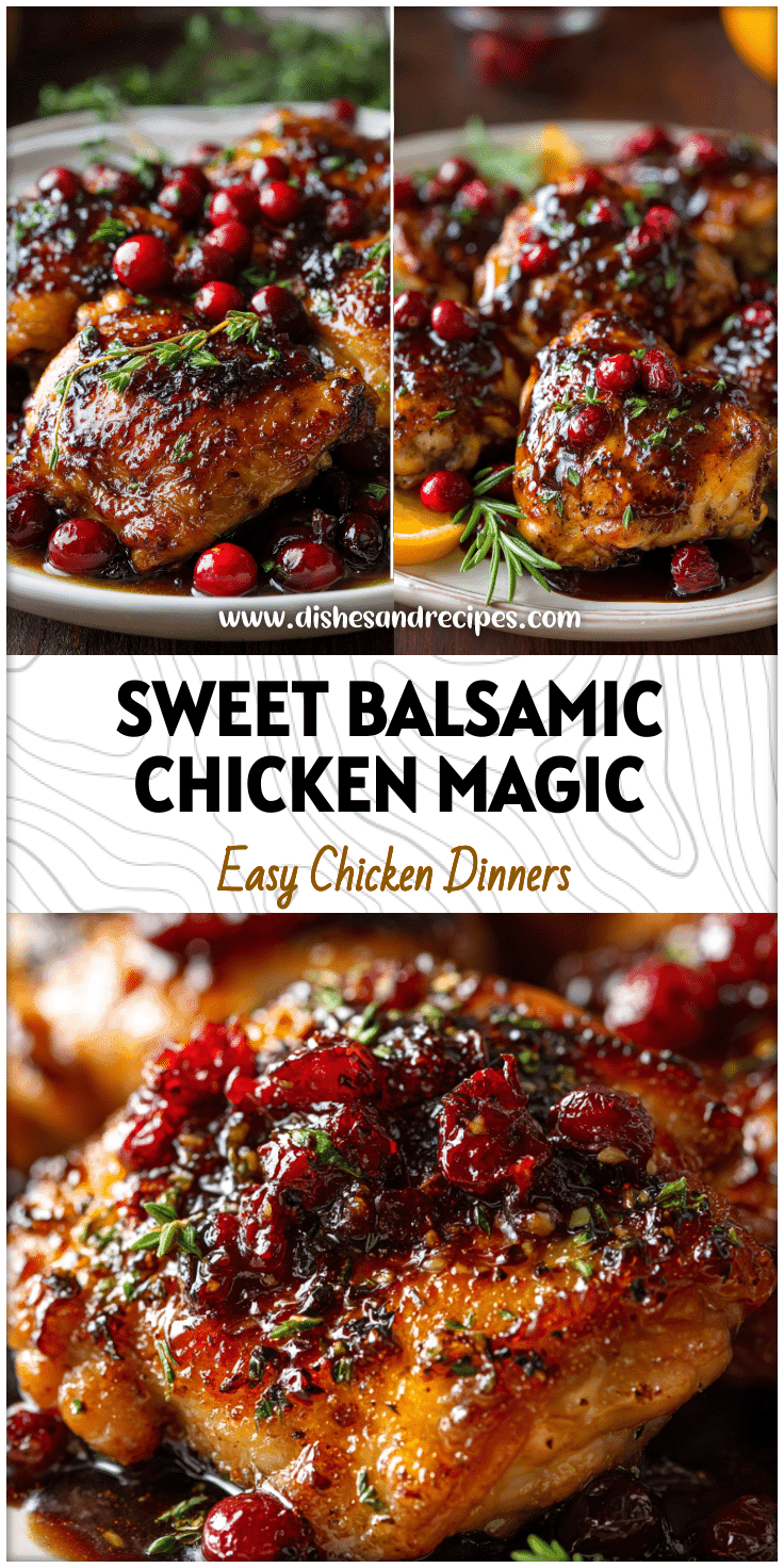 Baked Orange Cranberry Chicken Thighs with Balsamic Glaze