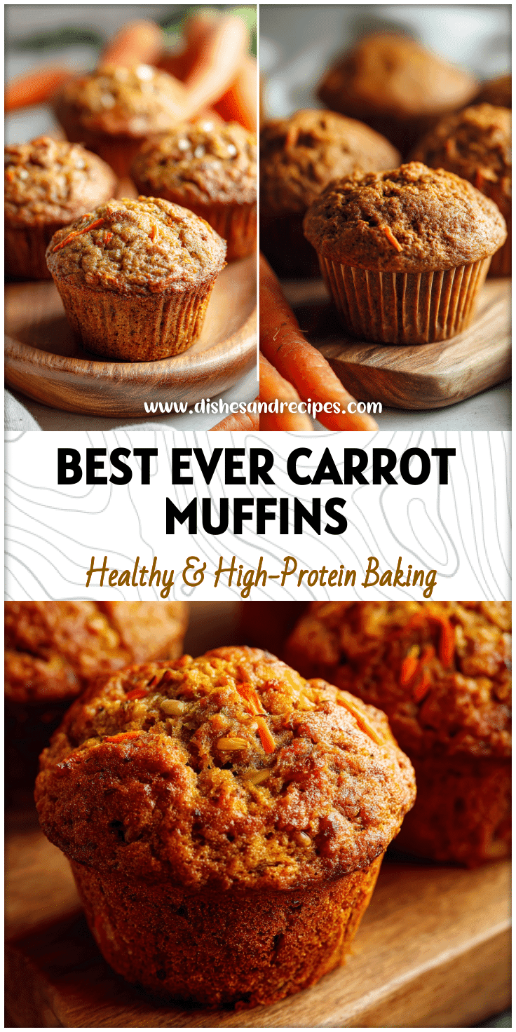 Golden moist carrot cake muffins on a wooden board, ideal for healthy breakfast or freezer-friendly snack.