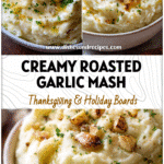 Best Roasted Garlic Mashed Potatoes Recipe for Creamy Flavor 5 Creamy mashed potatoes in a bowl topped with roasted garlic and herbs for the Best Mashed Potatoes With Roasted Garlic.