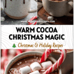 Christmas Hot Cocoa Cups with Candy Canes & Marshmallows 5 Two mugs of hot cocoa with candy canes and marshmallows styled as Christmas hot chocolate.