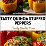 Colorful Quinoa Stuffed Bell Peppers for Healthy, Flavor-Packed Meals 5 Vibrant stuffed bell peppers filled with quinoa, herbs, and veggies for healthy, peskitarian meals.