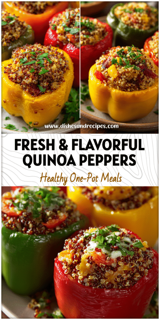 Home 33 Colorful Stuffed Peppers With Quinoa on a plate showing a Healthy Meal Option for Wegovy Recipes and Prediabetic Meals