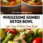 Bowl of Chicken Vegetable Detox Soup styled like Detox Chicken Soup with colorful veggies in a Healthy Soup Recipes theme.