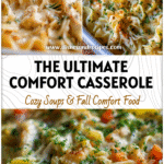Cozy Chicken Noodle Casserole Recipe for Easy Weeknight Dinners 5 Creamy Chicken Noodle Casserole in a baking dish topped with herbs and noodles for Dinner Casserole Recipes