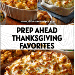 Festive Thanksgiving casserole with creamy topping surrounded by Thanksgiving side dishes on a holiday table.