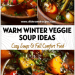 Bowl of colorful Winter Vegetable Soup loaded with seasonal veggies and herbs served for Soup Lovers