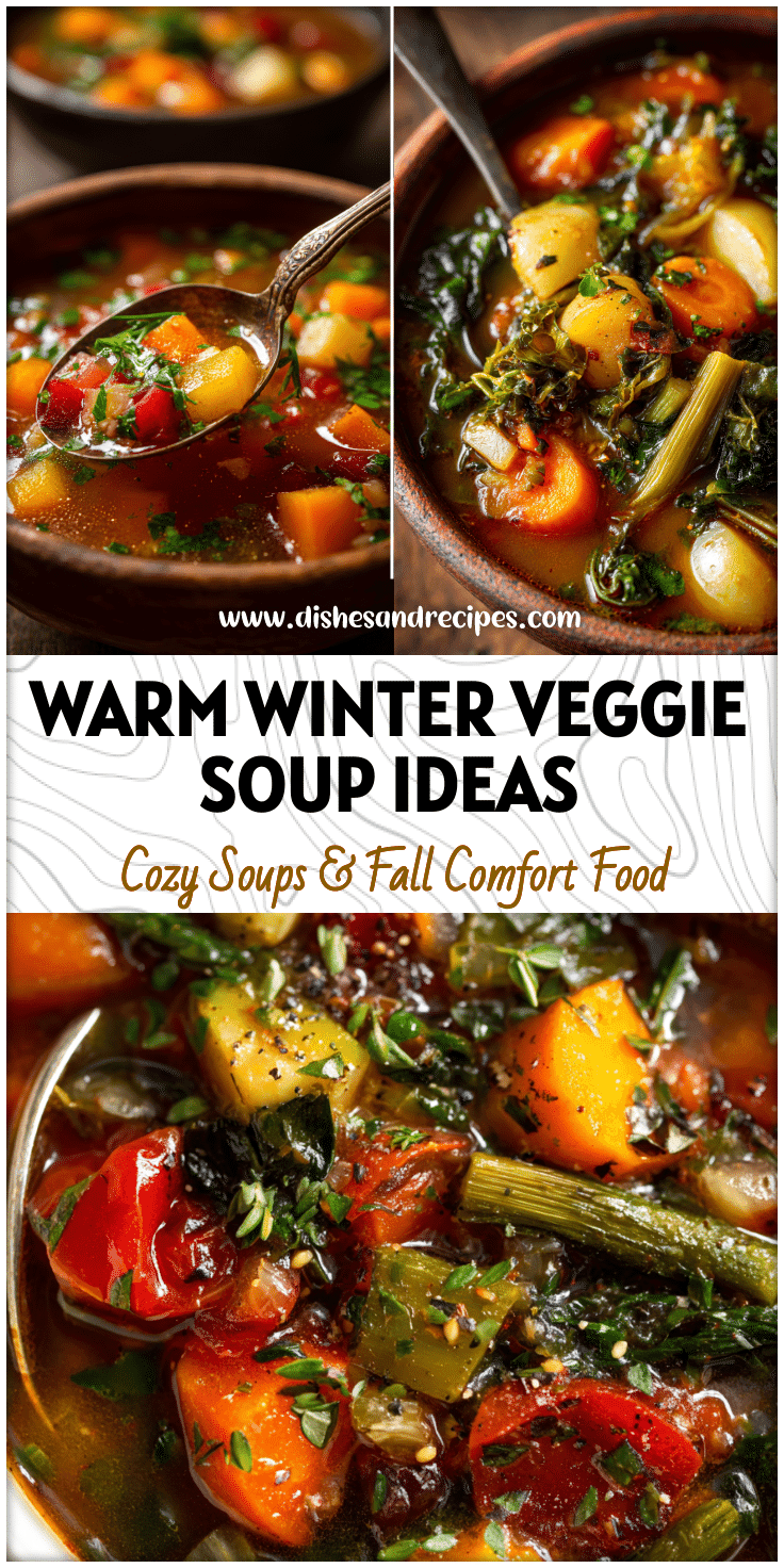 Bowl of colorful Winter Vegetable Soup loaded with seasonal veggies and herbs served for Soup Lovers