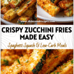 Golden Healthy Air Fryer Zucchini Fries on a plate showing Zucchini In Air Fryer No Breading from a Keto Zucchini Fry Recipe.