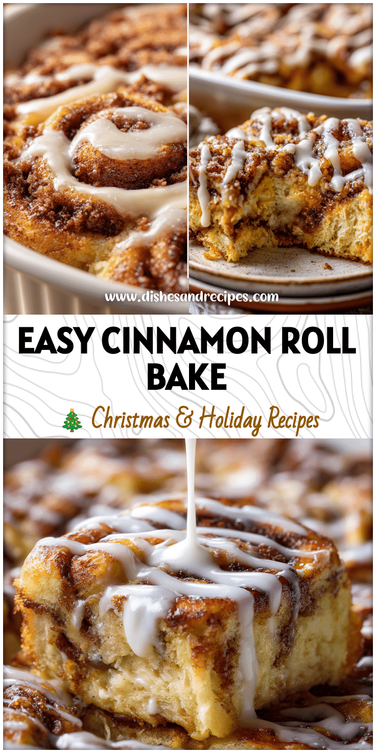 Easy Breakfast Cinnamon Roll Casserole with Gooey Frosting Delight